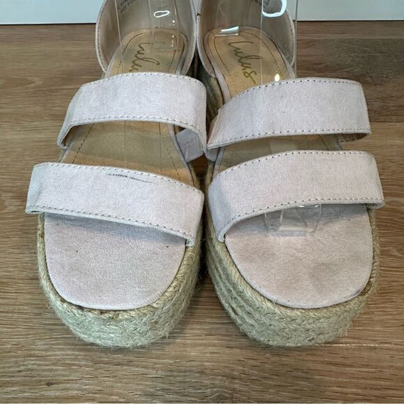 Lulus Suede Powder Blush Espadrille Sandals - Picture 7 of 12